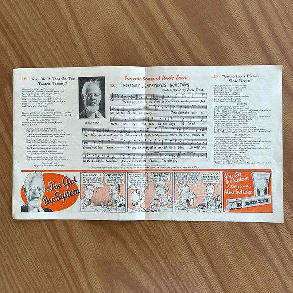 1937 Alka-Seltzer Song Book - Picture 4 of 6
